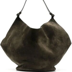 Khaite Green Suede Lotus Bag